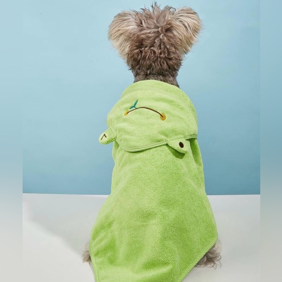 1pc Polyester Cute Cartoon Animal Bathrobe For Pets, Absorbent After Bathing - Picture 2 of 8